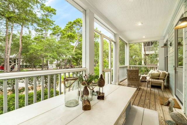 view of sunroom