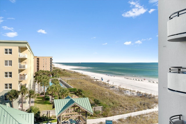 water view with a view of the beach