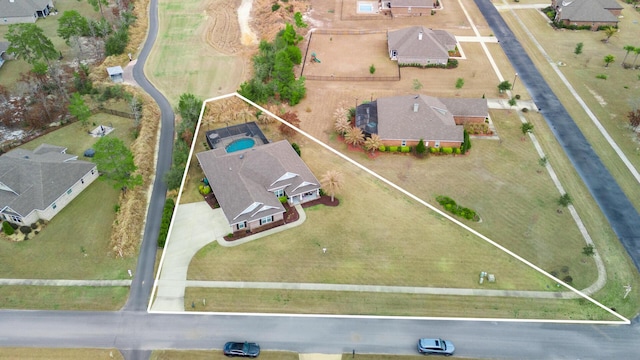 624 Tournament Ln, Freeport, FL 32439 - aerial perspective of suburban area with property parcel outlined