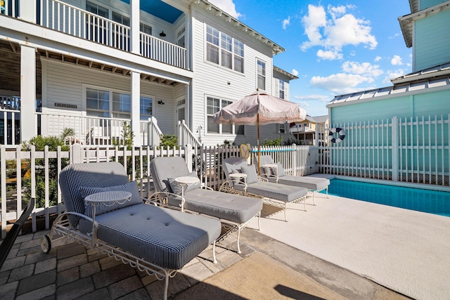 view of pool with a patio area