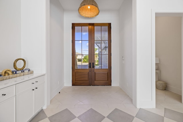 foyer with french doors