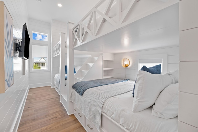 bedroom featuring light hardwood / wood-style floors