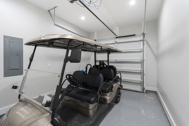 326 E Lakeshore Dr, Panama City Beach, FL 32413 - garage featuring electric panel and baseboards