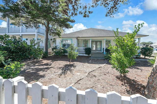 view of front facade featuring covered porch