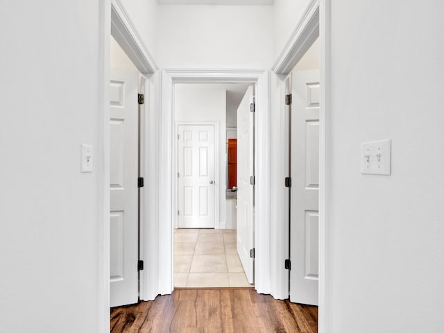 hall featuring light hardwood / wood-style floors