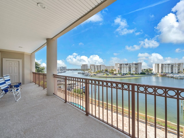 balcony with a water view