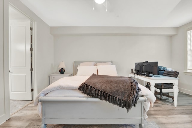 bedroom featuring light hardwood / wood-style flooring