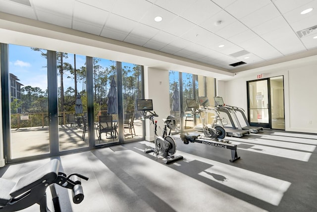 179 S County Highway 393 # 324, Santa Rosa Beach, FL 32459 - workout area with a paneled ceiling