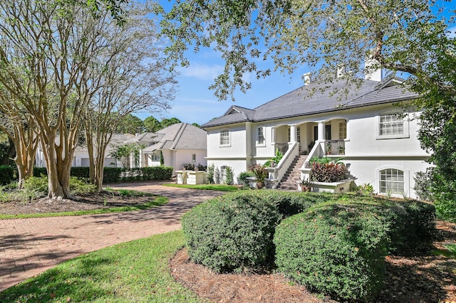 view of front facade featuring covered porch