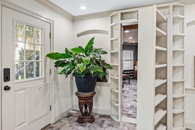 entrance foyer with ornamental molding