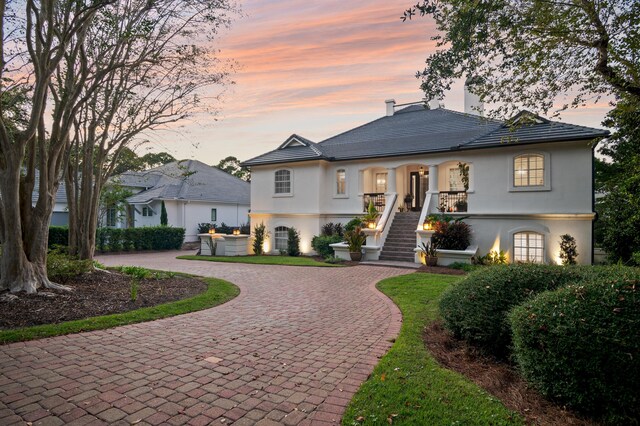 view of front of home featuring covered porch