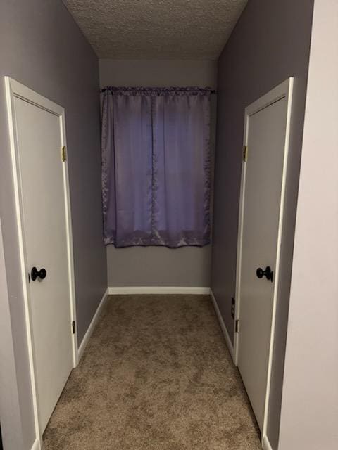 spare room featuring carpet flooring and a textured ceiling