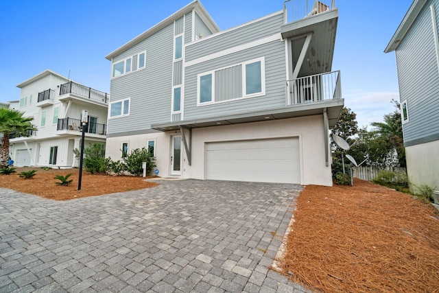 view of front of house with a garage