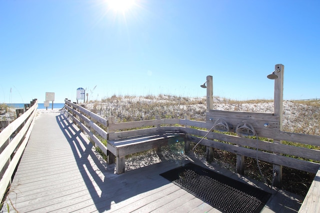 view of dock area