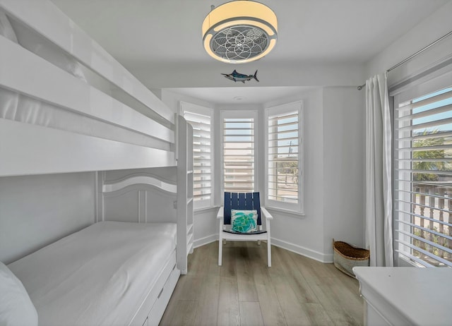 bedroom featuring light wood-type flooring