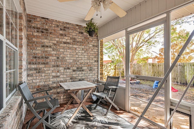 9761 Leeward Way, Navarre, FL 32566 - sunroom / solarium featuring ceiling fan