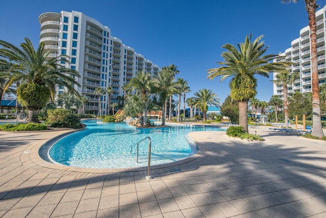 view of pool with a patio