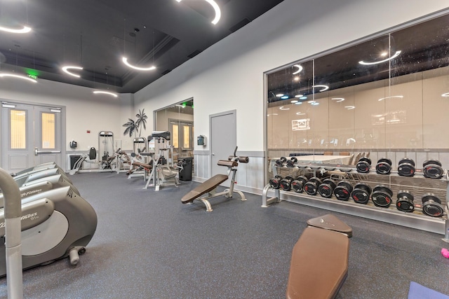 4207 Indian Bayou Trl Unit 2216, Destin, FL 32541 - workout area featuring a towering ceiling