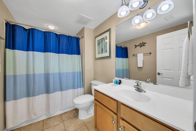 4207 Indian Bayou Trl Unit 2216, Destin, FL 32541 - bathroom with toilet, tile patterned flooring, vanity, and a shower with curtain