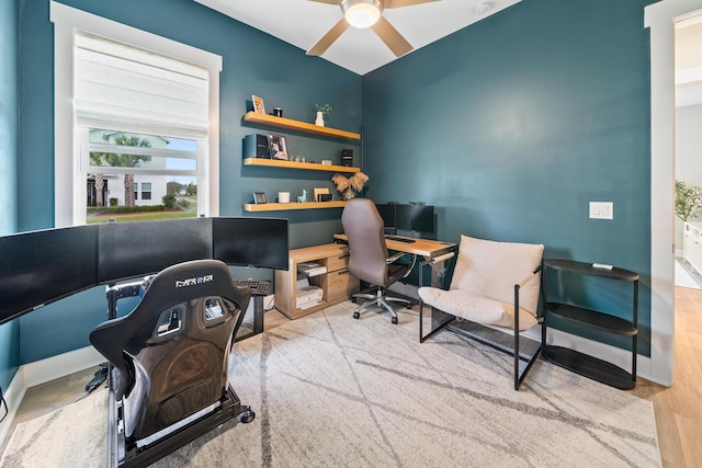 131 W Lafayette Rd, Inlet Beach, FL 32461 - office area with ceiling fan and wood finished floors