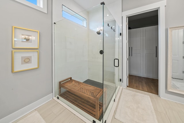 131 W Lafayette Rd, Inlet Beach, FL 32461 - bathroom with a shower stall and baseboards