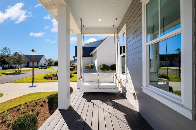 wooden deck with a porch