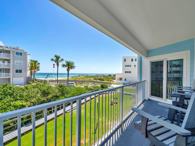 balcony with a water view