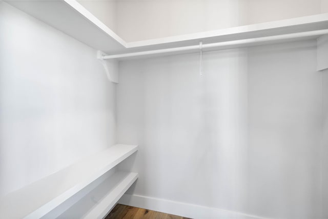 walk in closet featuring hardwood / wood-style flooring