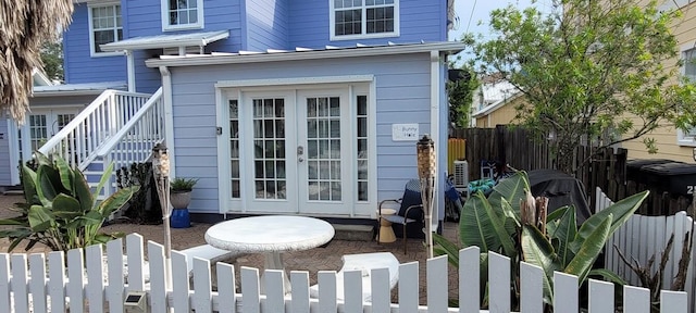 doorway to property featuring french doors