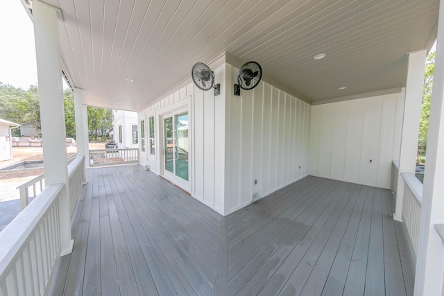 deck featuring covered porch