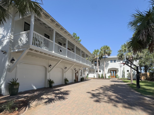 exterior space featuring a garage