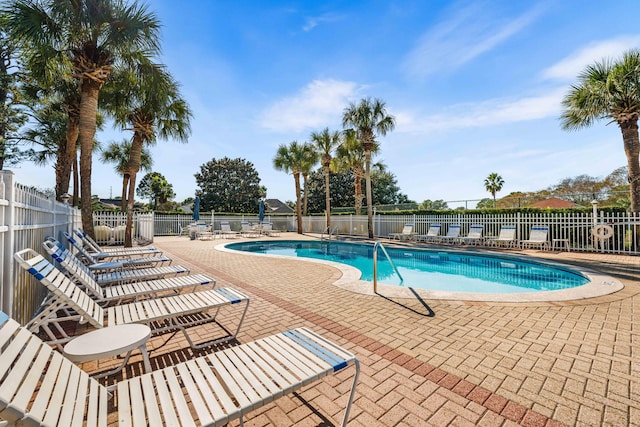 view of pool featuring a patio area