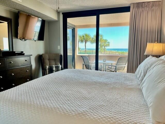 bedroom with a textured ceiling