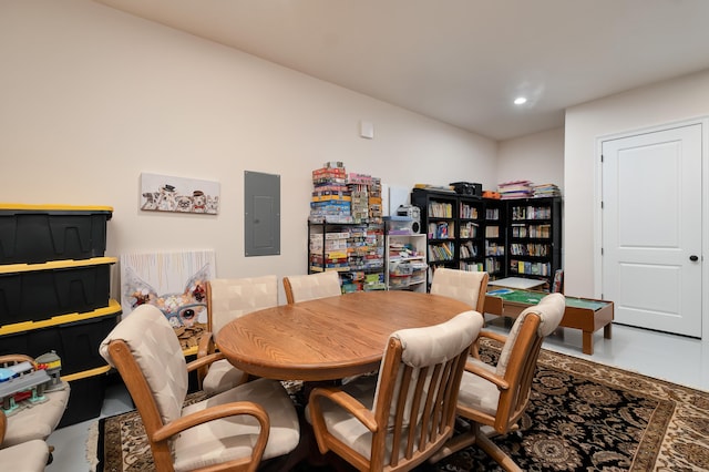 dining area featuring electric panel