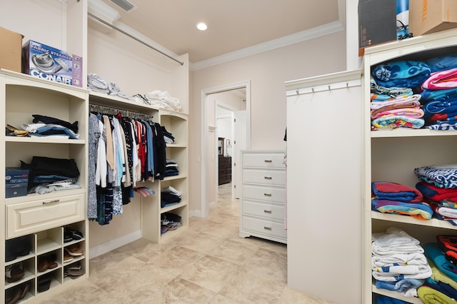 view of walk in closet