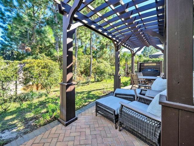 view of patio / terrace with a pergola