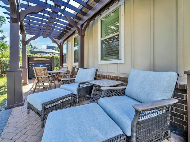 view of patio / terrace with a pergola