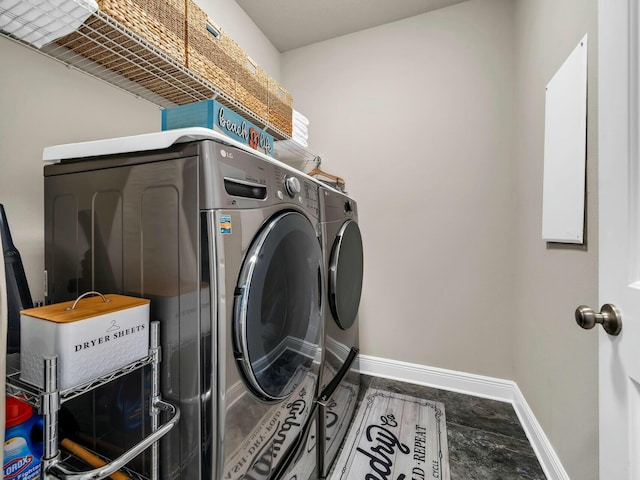 laundry room with washer and dryer