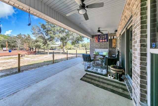 view of patio / terrace with ceiling fan