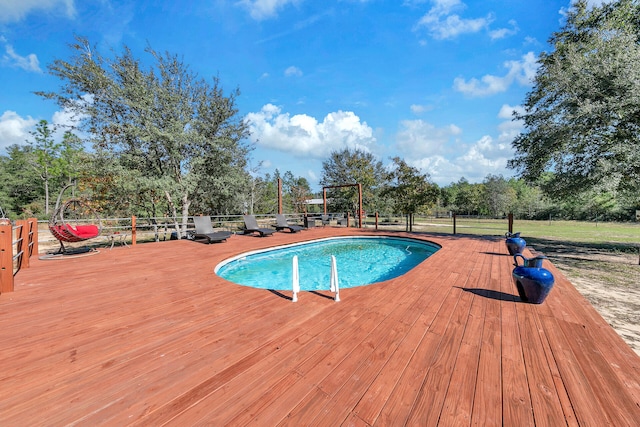 view of pool with a deck