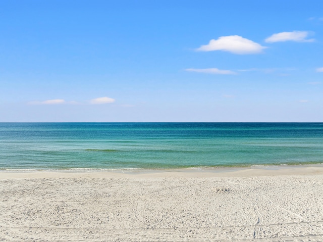 view of water feature featuring a view of the beach