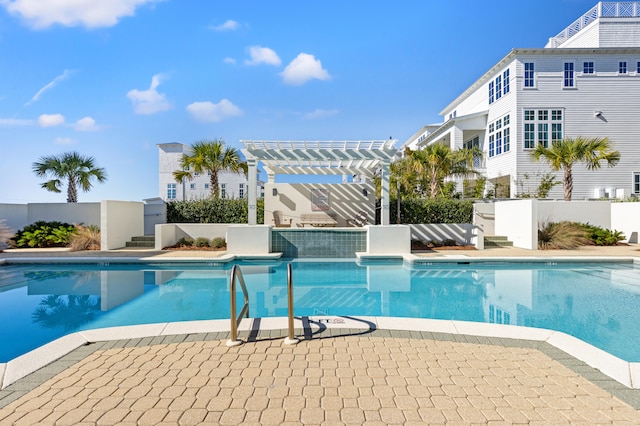 view of pool with a pergola