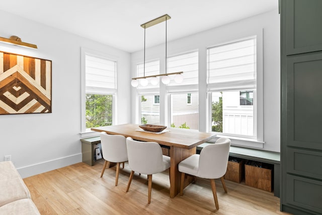 dining room with light wood-type flooring