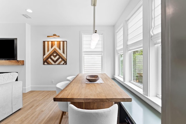 dining area featuring light hardwood / wood-style floors