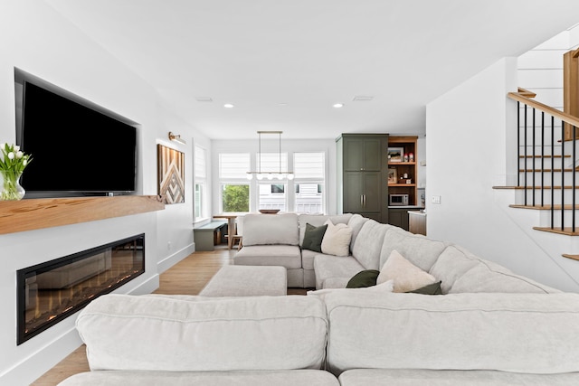 living room featuring light hardwood / wood-style floors