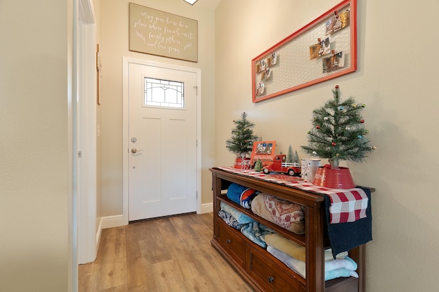 foyer featuring light hardwood / wood-style flooring