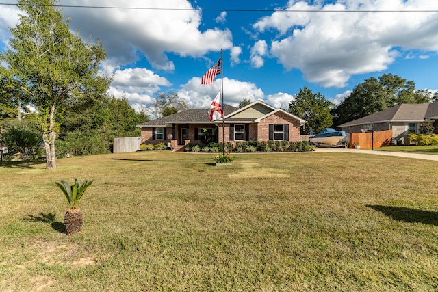 view of front of house with a front yard