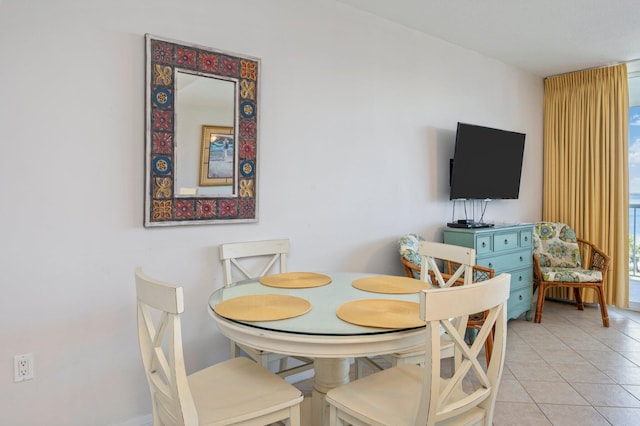 view of tiled dining room