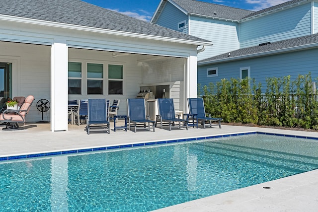 view of pool featuring a patio