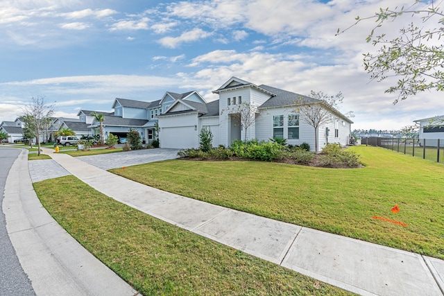 view of front of home with a front yard